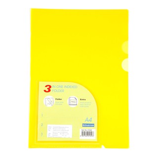 แฟ้มซอง 3 ช่อง A4 สีเหลือง ไบน์เดอร์แม็กซ์ 01049/Yellow 3-sided A4 file folder, Binder Max 01049