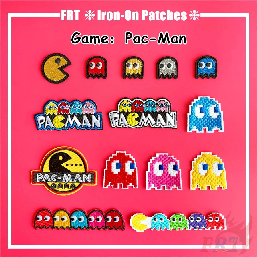 ☸ Game Pac-Man Iron-on Patch ☸ 1Pc Pacman Diy Embroidery Patch Iron on Sew on Badges Patches