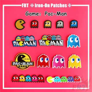 ☸ แผ่นแพทช์รีดติดเกม Pac-Man ☸ แผ่นแพทช์ ปักลาย Pacman Diy สําหรับติดตกแต่งเสื้อผ้า จํานวน 1 ชิ้น