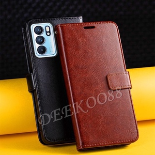 เคสโทรศัพท์ OPPO Reno6 Z 5G / Reno6 5G / Reno5 / Reno5 Pro Flip Case Wallet Casing Soft Pu Leather Men Back Phone Cover เคส OPPO Reno 6Z 5G