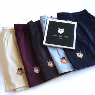 Basic shorts กางเกงขาสั้นเอวยางยืด - Brown bear