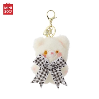 MINISO พวงกุญแจ พวงกุญแจน้องหมี พวงกุญแจน้องหมีใส่โบว์ Bowknot Plush Bear Keychain