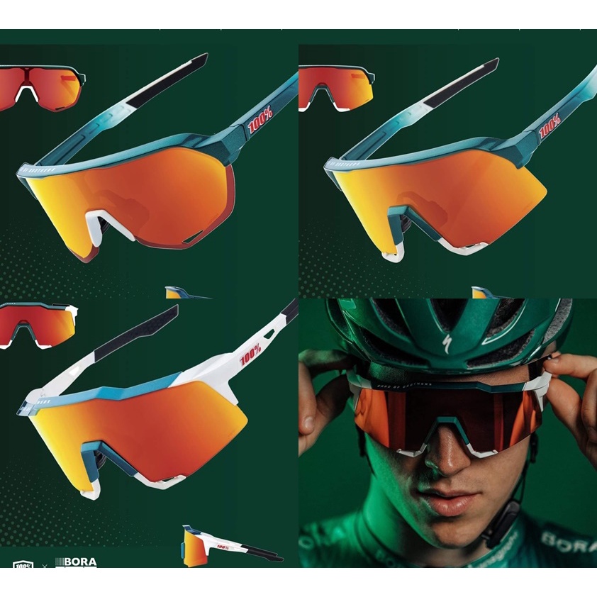 [ผ่อน]100% : BORA - hansgrohe Team Gloss Metallic / Matte White HiPER® Red Multilayer Mirror Lens