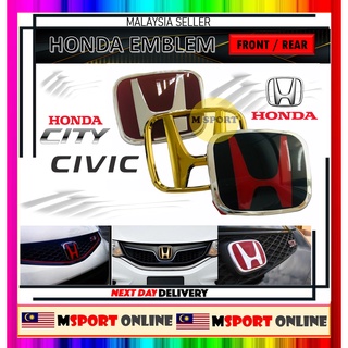 โลโก้ด้านหน้า และด้านหลัง สําหรับ Honda Civic FD FB FC 2006-2021 City GM2 TMO GM6 FL GN2 2008-2021 (ตราสัญลักษณ์) 2 ชิ้น