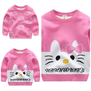 เสื้อกันหนาวไหมพรม คิตตี้ สีชมพู