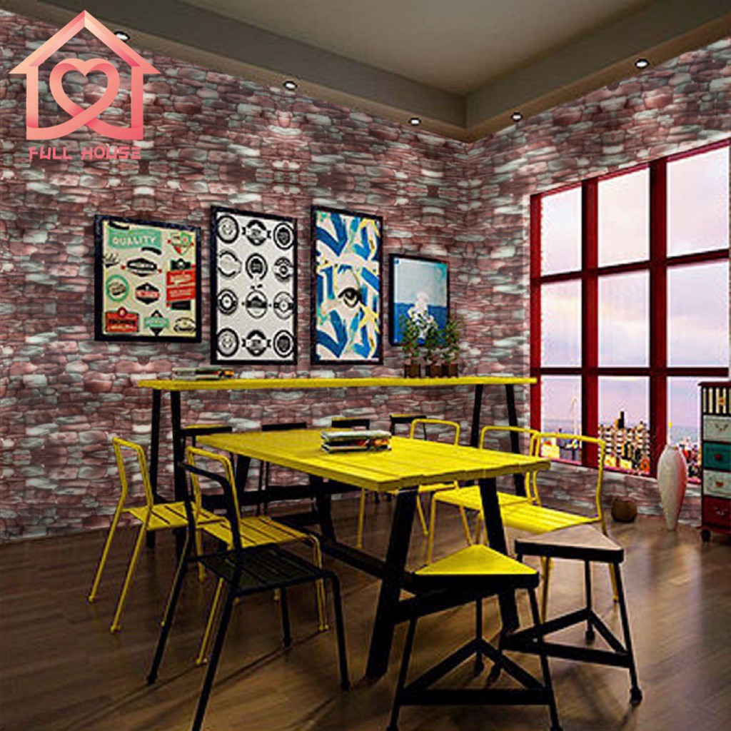 ¤wallpaper ติดผนังสีพื้น พร้อมส่งวอลเปเปอร์สามมิติ 70*77cm  มีกาวในตัวติดผนัง 3D wallpaper  วอลล์เปเ