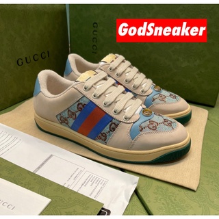 [ พร้อมส่ง ] Gu*ci Screener Blue Sneaker GG Original Size 36 - 40 [ ORI ]