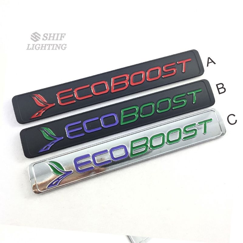 1 x โลหะ EcoBoost Badge เครื่องยนต์สัญลักษณ์รถ Decal สติกเกอร์ Badge สําหรับ Ford F150 Fusion Focus Mustang