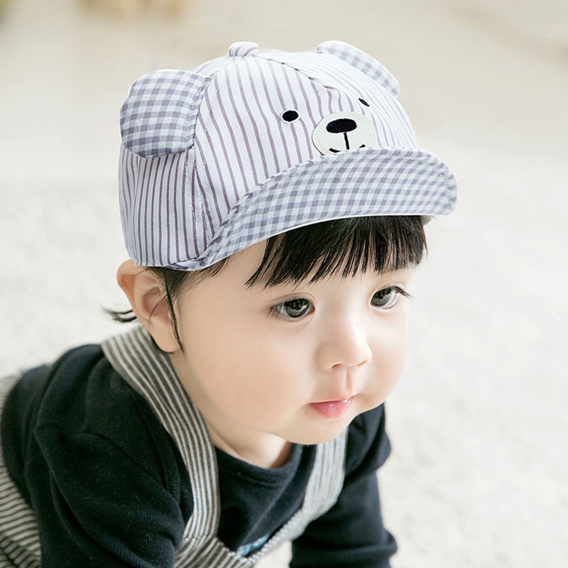 thumbnail image 2 of PESAAT Bear Baseball Cap - Cotton Baby Sun Hat With Adjustable Strap For Boys & Girls 2 of 13