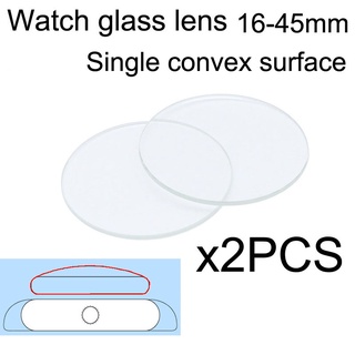 อะไหล่นาฬิกาข้อมือกระจกใส 16-45 มม. สําหรับซ่อมแซมนาฬิกาข้อมือ 2 ชิ้น