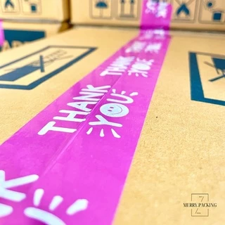 (1ม้วน) เทป Thank you 2 นิ้ว 45 หลา 45 ไมครอน เทปปิดกล่อง สำหรับขอบคุณ
