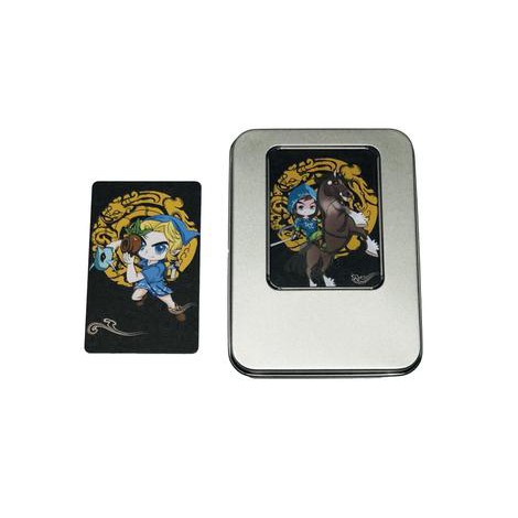 การ์ดเกม amiibo zelda Nintendo Switch มี24ใบกล่องเหล็ก Premium ด้านหลัง card มีรายละเอียดดรอปของ