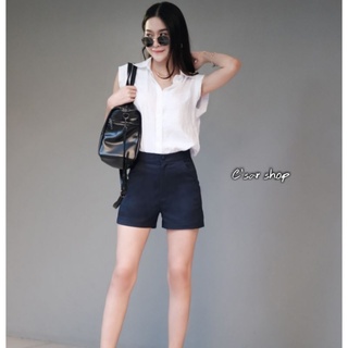 Csar ผ้าดับเบิ้ลขาสั้น แบบกระดุมหน้า