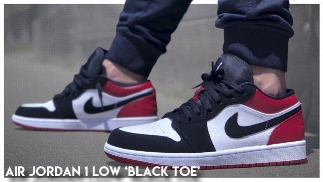 Nike Air Jordan 1 Low Black Toe ของแท 11us 11 5us Shopee Thailand
