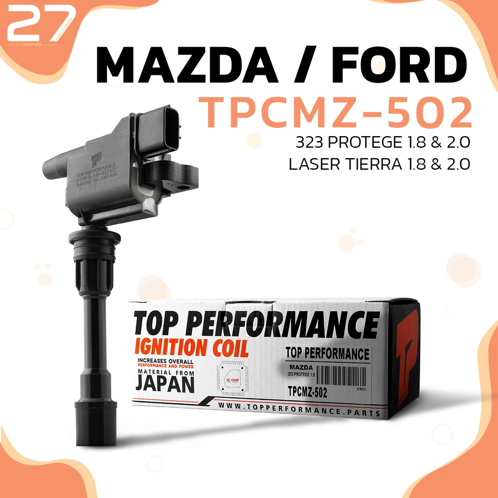 คอยล์จุดระเบิด MAZDA 323 PROTEGE 1.8 &amp; 2.0 /  FORD LASER TIERRA 1.8 &amp; 2.0 ตรงรุ่น 100% - TPCMZ-502 - คอยล์หัวเทียน