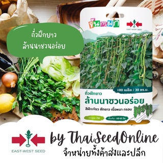 GGEW ถั่วฝักยาวล้านนาชวนอร่อย 100เมล็ด ตราศรแดง เมล็ดพันธุ์พระราชทาน จันกะผัก Yard Long Bean