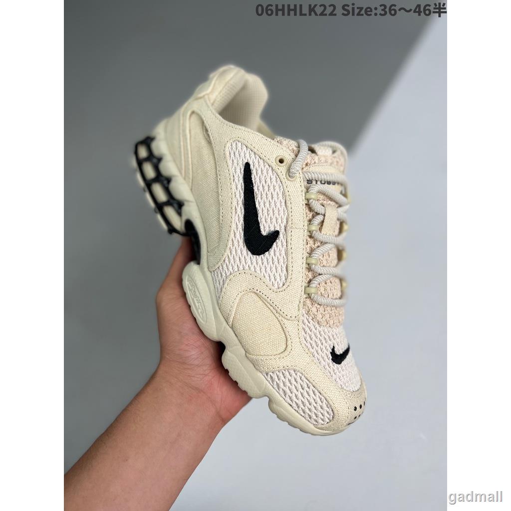 nike beige stussy edition air zoom spiridon sneakers