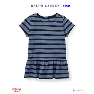 RALPH LAUREN STRIPED COTTON JERSEY TUNIC 12M