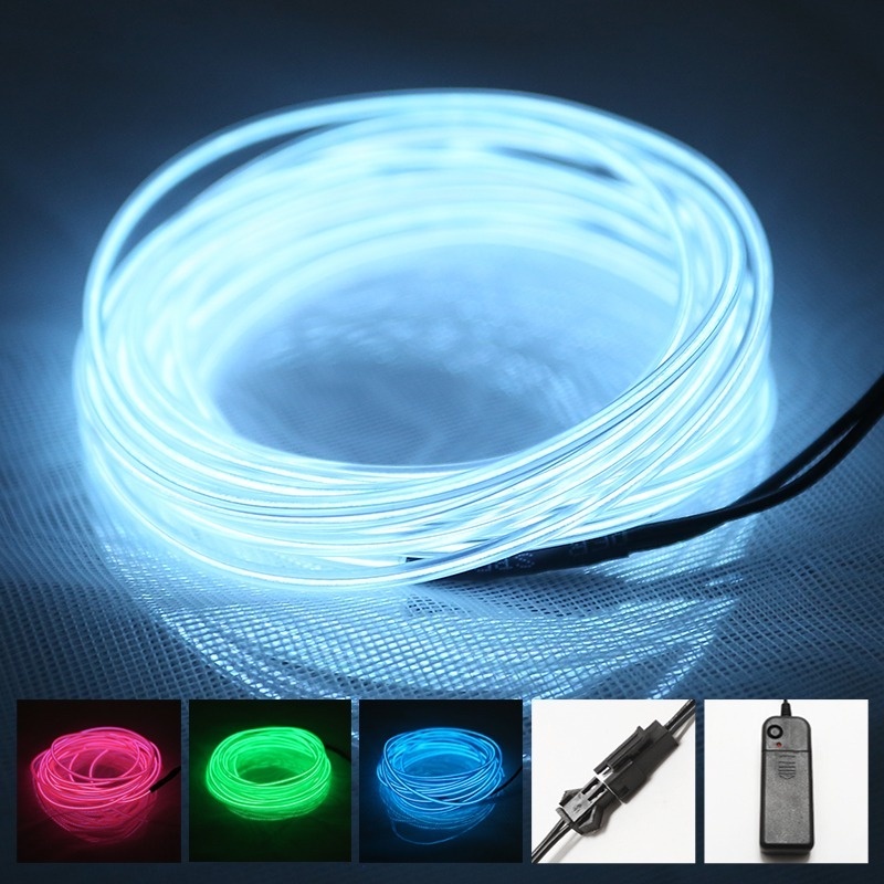 1/3/5 เมตร 3 โหมด DIY EL LED นีออนลวดรถยืดหยุ่นกันน้ํานุ่มหลอดไฟคริสต์มาสเชือกโคมไฟตกแต่งบ้านปาร์ตี้