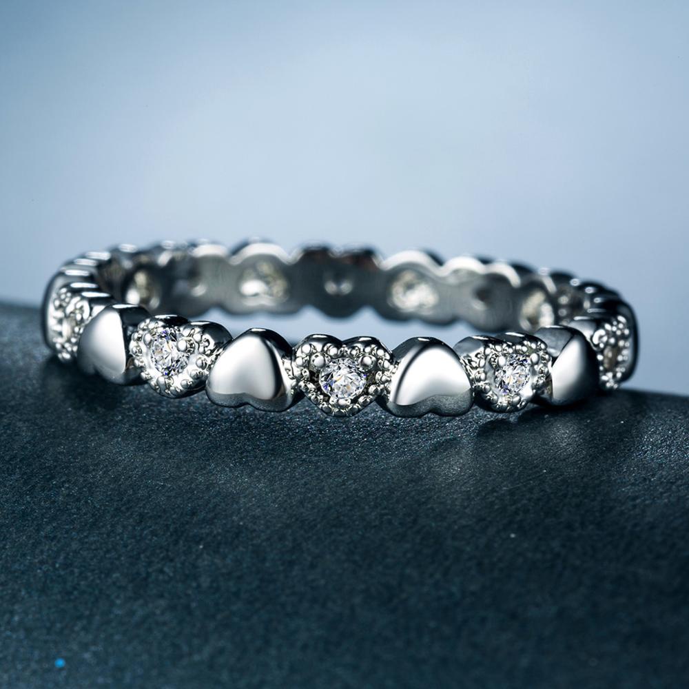 925 เงินสเตอร์ลิงLove Heartแหวนเล็กๆCubic Zircon Paveการตั้งค่าเงินผู้หญิงแฟชั่นแหวนคนรักสําหรับคริสต์มาสและปีใหม่