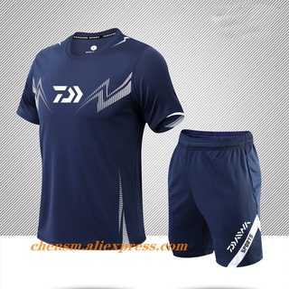 Daiwa 2022 ใหม่ ชุดตกปลาผู้ชาย เสื้อยืด กางเกงขาสั้น ฤดูร้อน สําหรับกางเกงตกปลา เสื้อผ้ากีฬากลางแจ้ง ชุดตกปลา