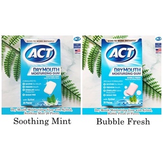 ACT - Dry Mouth Moisturizing Gum with Xylitol 20 Pieces หมากฝรั่งดับกลิ่นปาก ลดอาการปากแห้งและลมหายใจสดชื่น