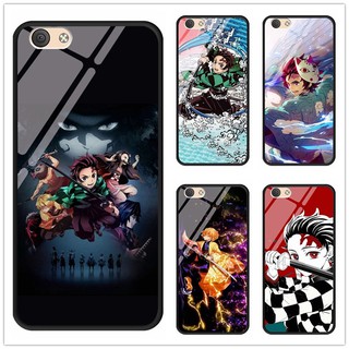 สําหรับ Oppo R9S / A83 / A85 / A1 อะนิเมะ Demon Slayer: Kimetsu No Yaiba กระจกนิรภัย ป้องกัน เคสโทรศัพท์ แบบแข็ง DIY