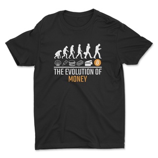 oversize T-shirt 🔥 THE EVOLUTION OF MONEY เสื้อยืดวิวัฒนาการของเงิน เสื้อยืด Bitcoin  เสื้อยืดยืดนักลงทุน BTC 🔥 S-5XL