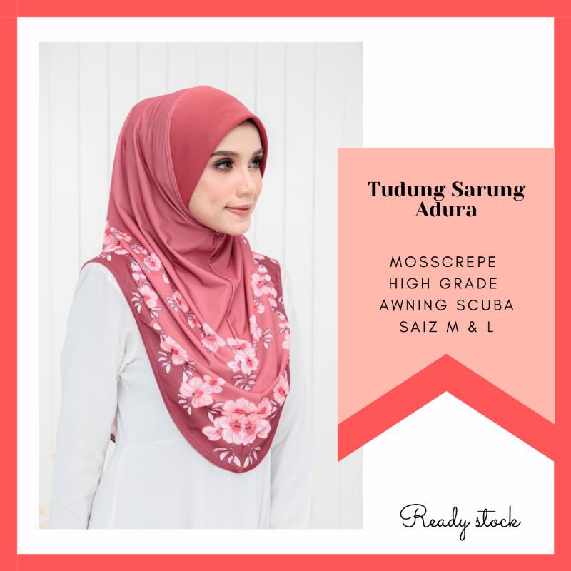 Adura Sarong Hijab/Sp Mosscrepe Sarong Hijab/Scoooping Sarong Hijab