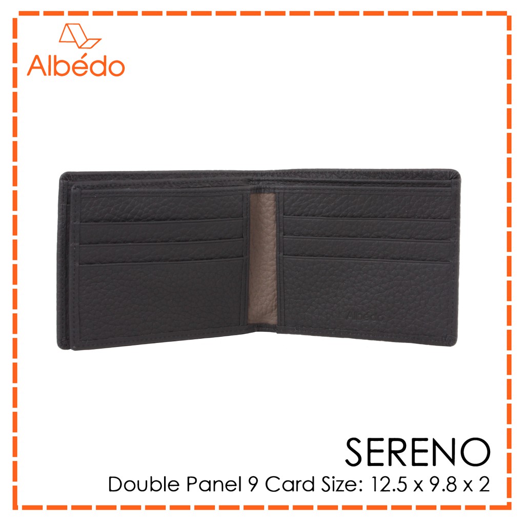 [Albedo] SERENO DOUBLE PANEL 9 CARD WALLET กระเป๋าสตางค์ หนังแท้ รุ่น SERENO - SR00999