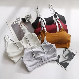 [ส่งจากไทย] 𝑩𝒓𝒂𝑩𝒓𝒂𝑩𝒓𝒂 #bra-020 บรา มี 5 สี สายตัวอักษร ตะขอหลัง3ระดับ มีฟองน้ำถอดได้
