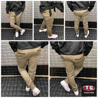 TG-Together แสลคสกินนี่ Silm fit- Trousers (กากี) งานแบรนด์ไทยตัดเย็บคุณภาพ