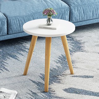 Living room side table coffee table bedside table sofa corner tea table solid wood Small round table