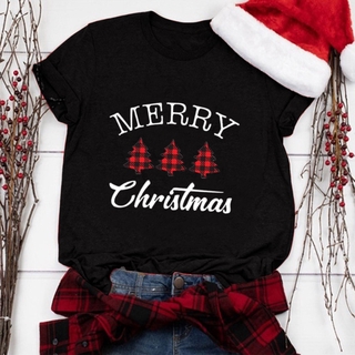 Plaid Merry Christmas T Shirt Women Fashion Graphic Cute Tee Kawaii TShirt Hipster Camiseta Mujer 471