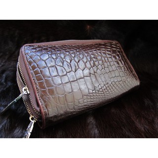 กระเป๋าถือจระเข้    clucth &amp;purse  crocodile  2 zip  AAAAA+