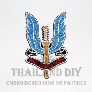 ตัวรีดติดเสื้อ งานปัก ทหาร ทหารเรือ ชุดทหาร หน่วยซีล สัญลักษณ์ Who Dears Wins US Army Patch WOP DIY ตัวรีด อาร์มติดเสื้อ