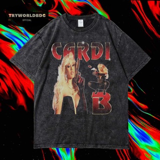 เสื้อยืด พิมพ์ลาย Tryworldbdg OFFICIAL "CARDI B" | เสื้อยืด ซักได้ | หินล้าง | เสื้อยืด ขนาดใหญ่ | เสื้อยืด ลาย RAP TEE