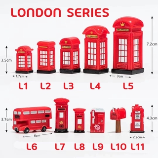 ตุ๊กตา เรซิ่น LONDON SET ตู้โทรศัพท์ ตู้จดหมาย รถบัส น่ารักมากๆ การ์ตูน ของจิ๋ว ประดับ ตุ๊กตาจิ๋ว ตกแต่งบ้าน แต่งสวน