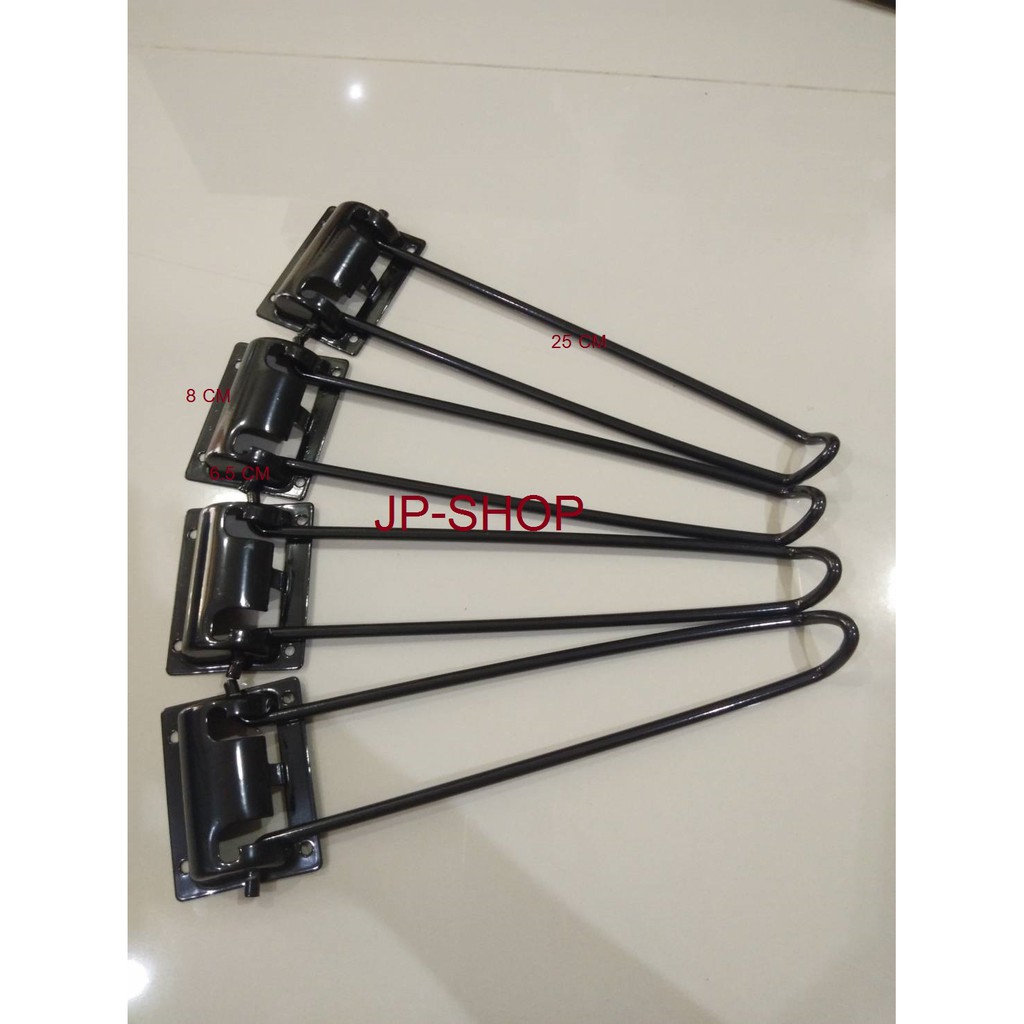 ขาโต๊ะพับญี่ปุ่นขาหนีบ(หนีบสีดำ)ยาว 27 cm1ชุด4ตัว แถมฟรีน๊อตยิง ราคา ถูกที่สุด ดีลบีเคเค แกลเลอรีภาพที่ 2