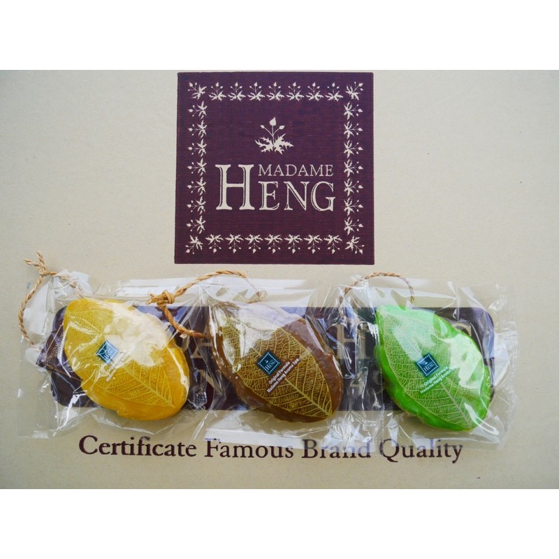 📌1ก้อน 80กรัม📌สบู่ใบไม้อโรมาสปาขมิ้น, ชาเขียว, กาแฟ สูตรต้นตำรับมาดามเฮง Aroma, Green Tea, Detox Cof