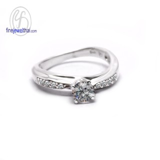 แหวนเพชร-แหวนเงิน-เพชรสังเคราะห์-เงินแท้-แหวนหมั้น-แหวนแต่งงาน-Diamond Cz-silver-wedding-Ring-finejewelthai -  R1282cz