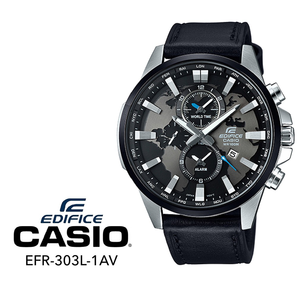 คาสิโอ นาฬิกา Edifice EFR-303 กันน้ำ ผู้ชายนาฬิกาสปอร์ตควอทซ์คลาสสิกเทรนด์ธุรกิจสบาย ๆ เหล็กนาฬิกากันน้ำ