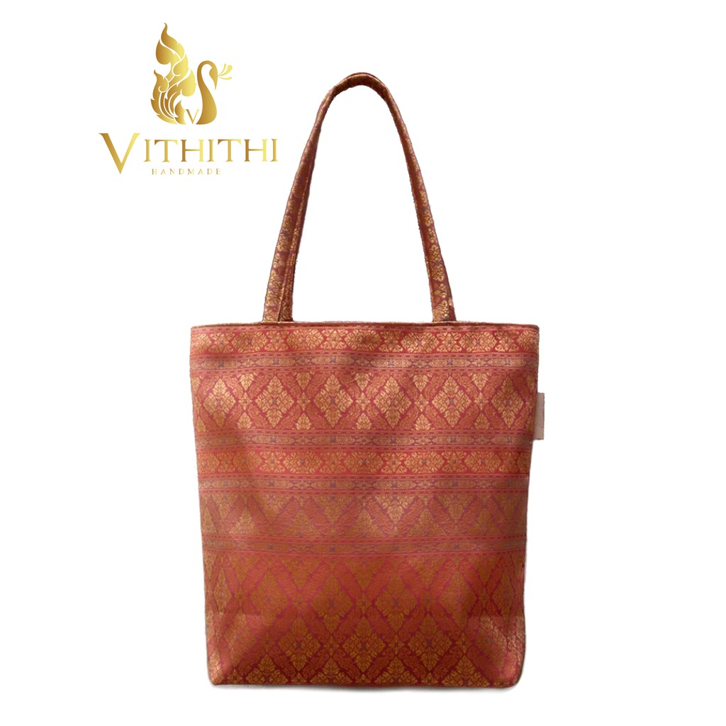 กระเป๋าผ้าไหมไทย Thai Silk Tote Bags (Thai Silk รหัส 100)
