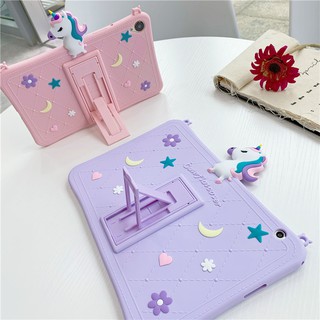 Cartoon ม้าสายรุ้ง Huawei MediaPad T10S M5 lite 8.0 T5 10.1 M6 8.4 10.8 Matepad 10.4 เปลือก Soft TPU Case เคสซิลิโคน unicorn