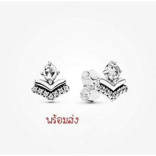 Pandora silver earrings ต่างหูเพชรสามเหลี่ยม