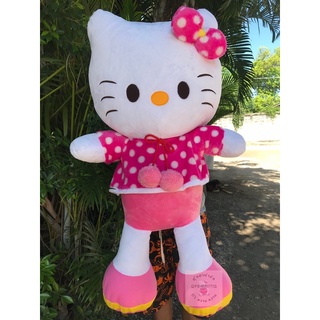 ตุ๊กตาคิตตี้ยืนตัวใหญ่ #ขนาด 120 cm.มีผ้าลายจุดและผ้าสีพื้น #พร้อมส่ง