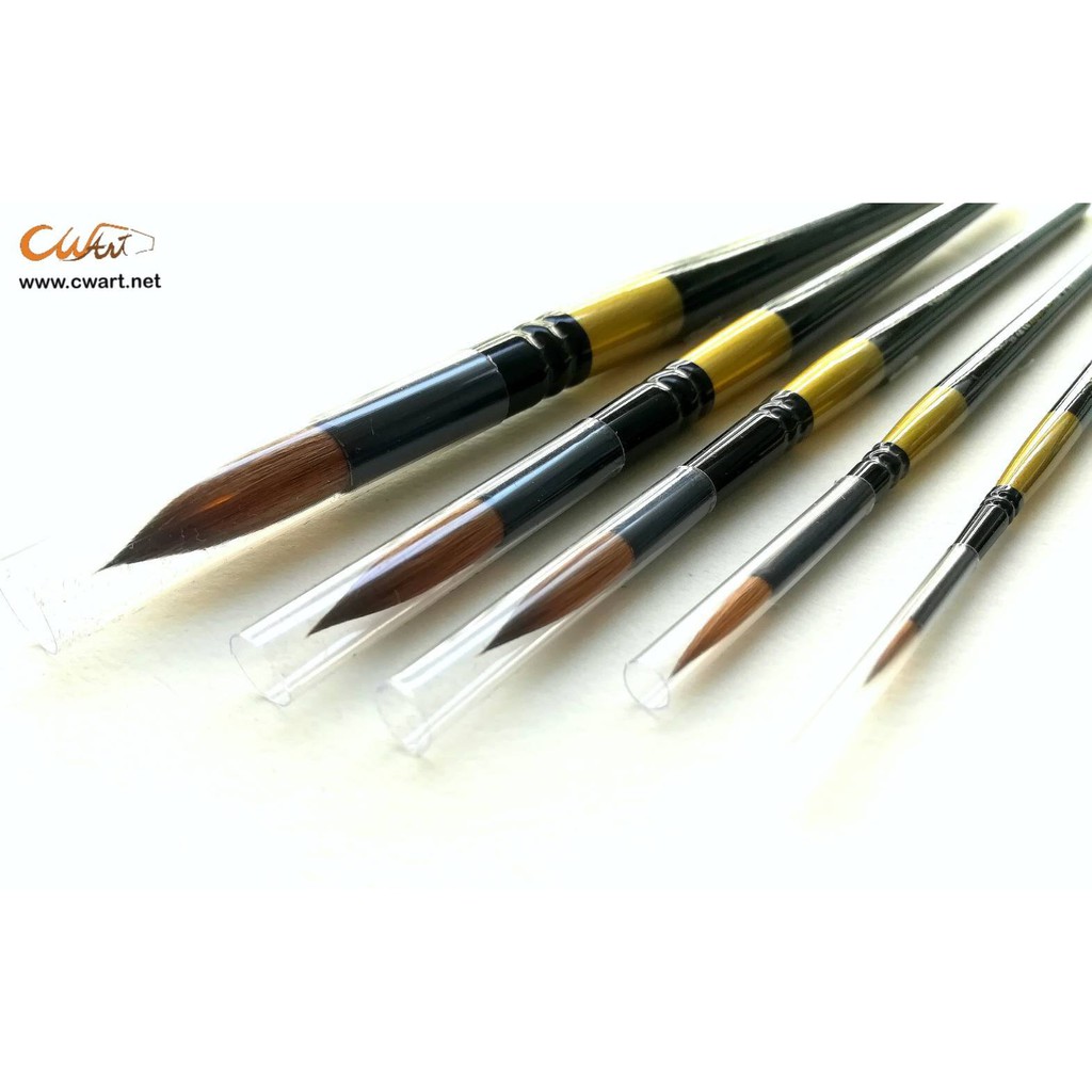 พู่กันสีน้ำขน kolinsky แท้ RENAISSANCE LEGENDARY BLACK SERIES BRUSH จำนวน 1 ด้าม