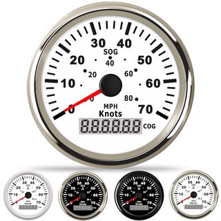 เครื่องวัดความเร็ว GPS 85 มม. 0-70Knots 0-80MPH เซนเซอร์ความเร็ว สําหรับรถยนต์ รถบรรทุก bmw e87 9-32V ไฟแบ็คไลท์ สีแดง