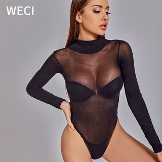 【พร้อมส่ง】WECI ขายดี เซ็กซี่ ผู้หญิง โป๊โนกราฟฟิก ชุดชั้นใน สําหรับผู้หญิง โปร่งใส เท็ดดี้ บอดี้สูท สีดํา ชุดชั้นใน พลัสไซซ์ เสื้อผ้าเร้าอารมณ์