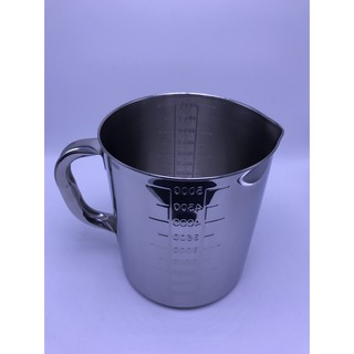 กระบอกตวง บีกเกอร์สแตนเลส มีหูจับ (Beaker stainless with handle), สเกล 2 ด้าน (นอก-ใน), ขนาด 5000 ml, ยี่ห้อ MAGNATE